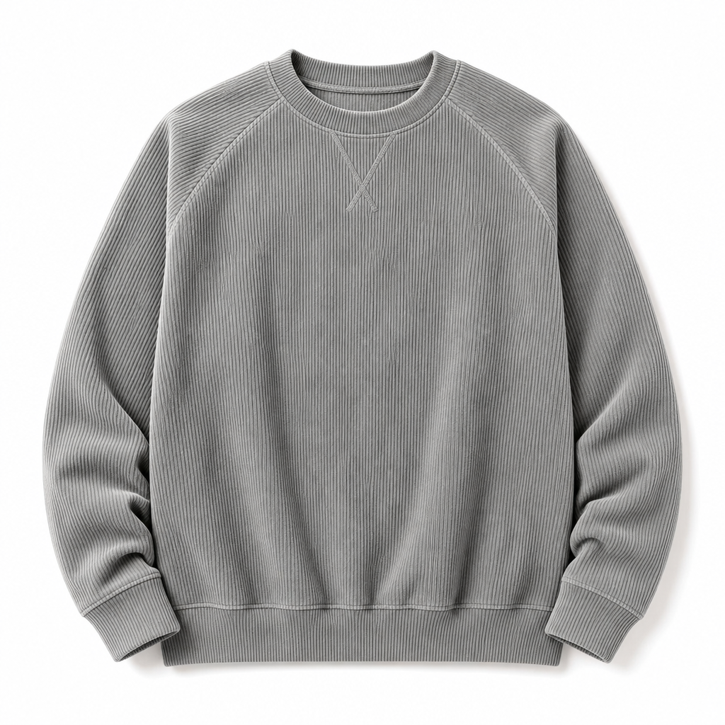 ⏰ Seasonal changeover sale: 50% off – quality at half the price! ✨Men's Corduroy Crewneck Long Sleeve Pullover Sweatshirt
