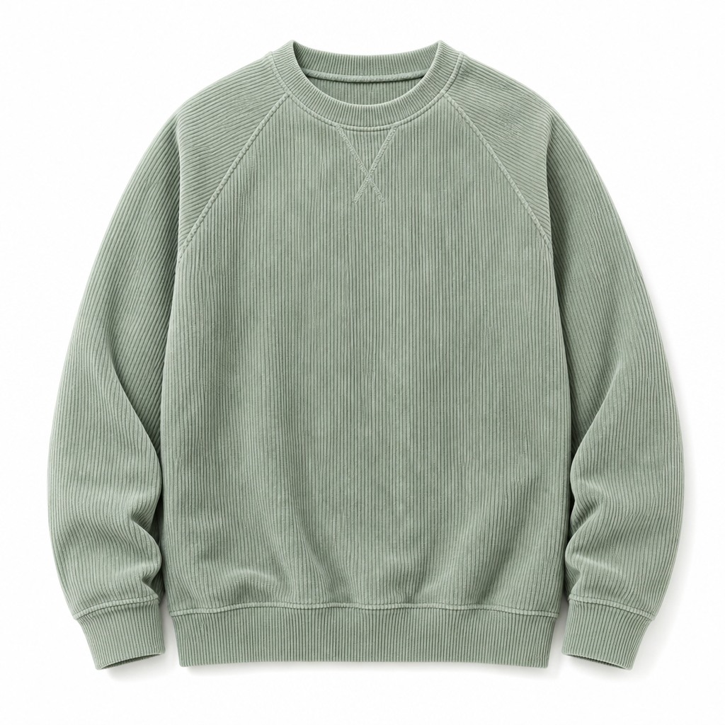 ⏰ Seasonal changeover sale: 50% off – quality at half the price! ✨Men's Corduroy Crewneck Long Sleeve Pullover Sweatshirt