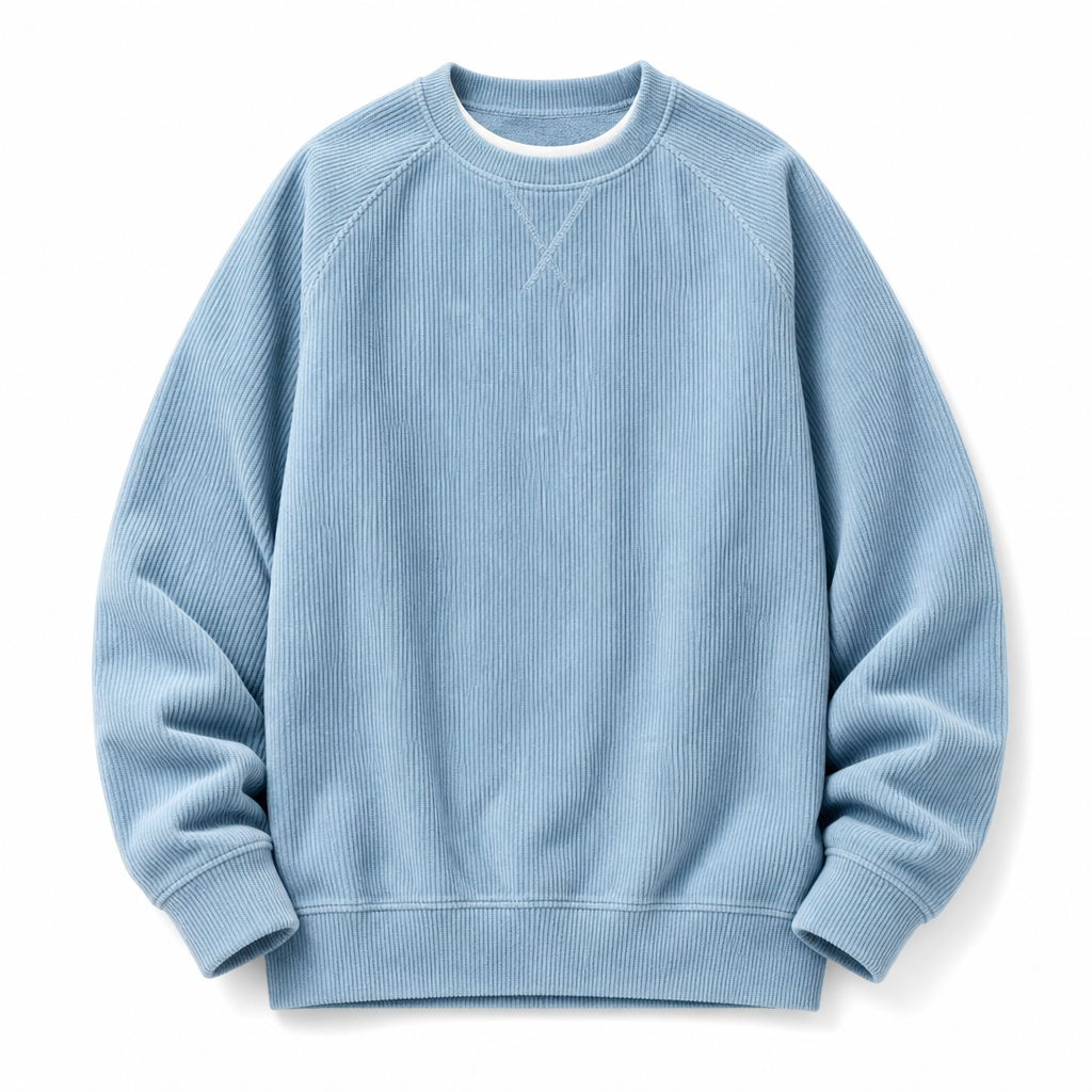 ⏰ Seasonal changeover sale: 50% off – quality at half the price! ✨Men's Corduroy Crewneck Long Sleeve Pullover Sweatshirt