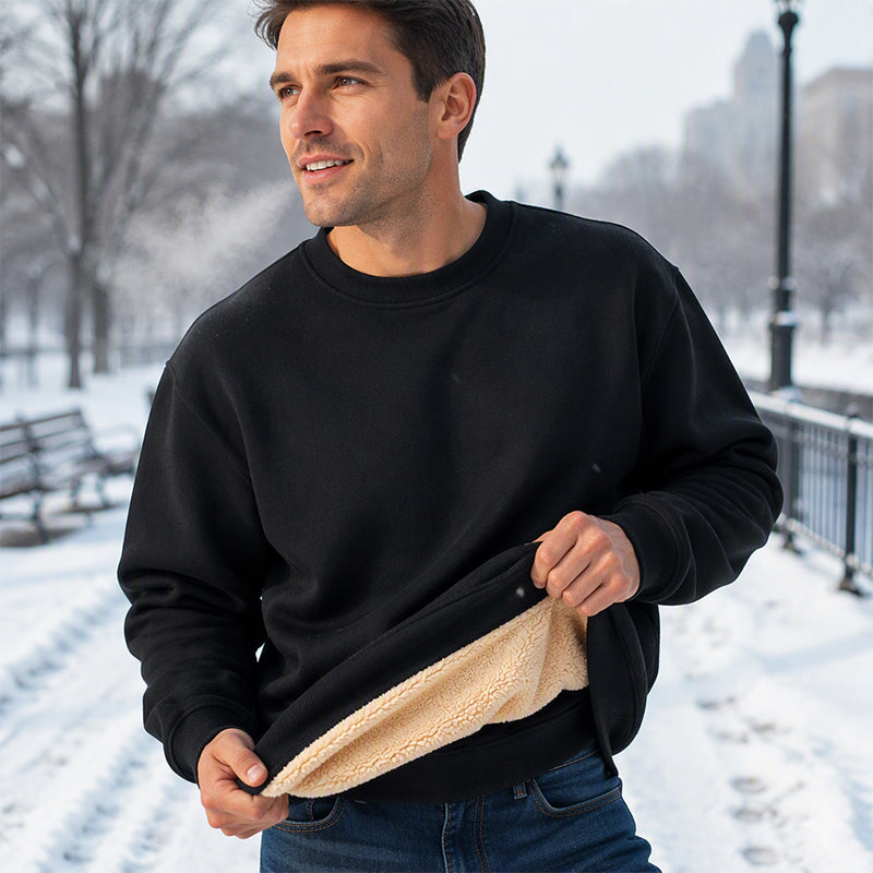 ⏰ Seasonal changeover sale: 50% off – quality at half the price! ✨Men's Fleece Lined Crewneck Sweatshirt