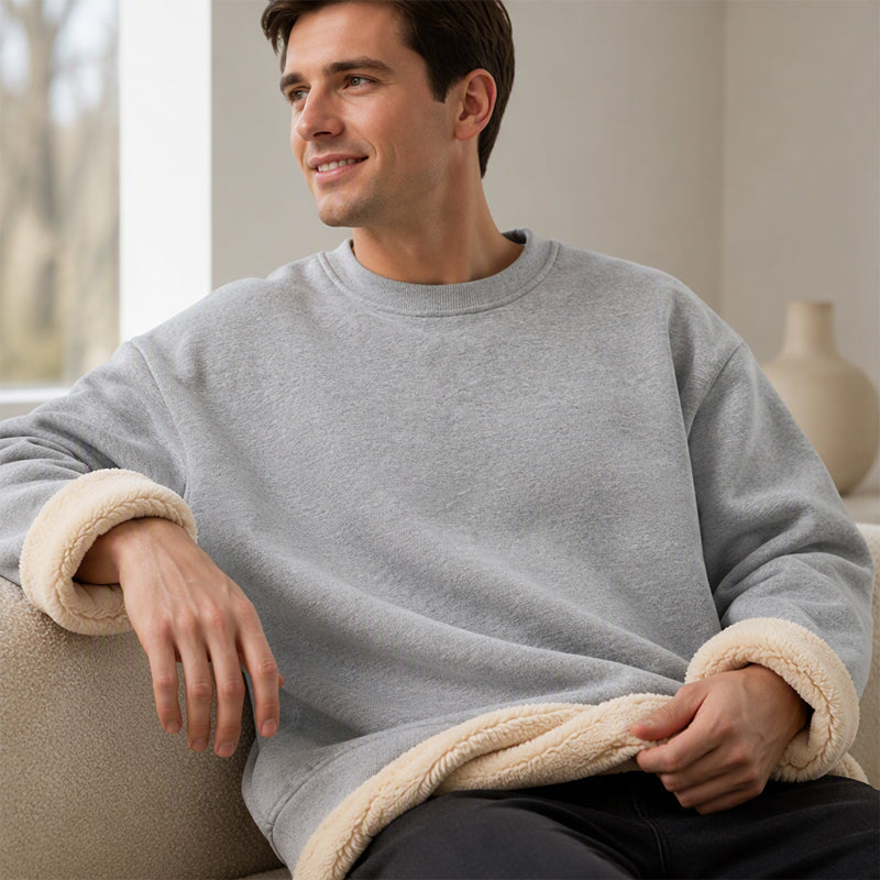 ⏰ Seasonal changeover sale: 50% off – quality at half the price! ✨Men's Fleece Lined Crewneck Sweatshirt