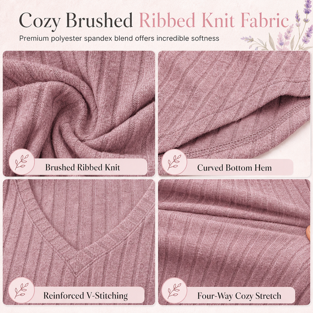 ☁️ Women's Plus Size Ribbed Brushed T-Shirt – Premium Material, Breathable & Always Cozy – A Must-Have for Your Wardrobe – Now 50% OFF!