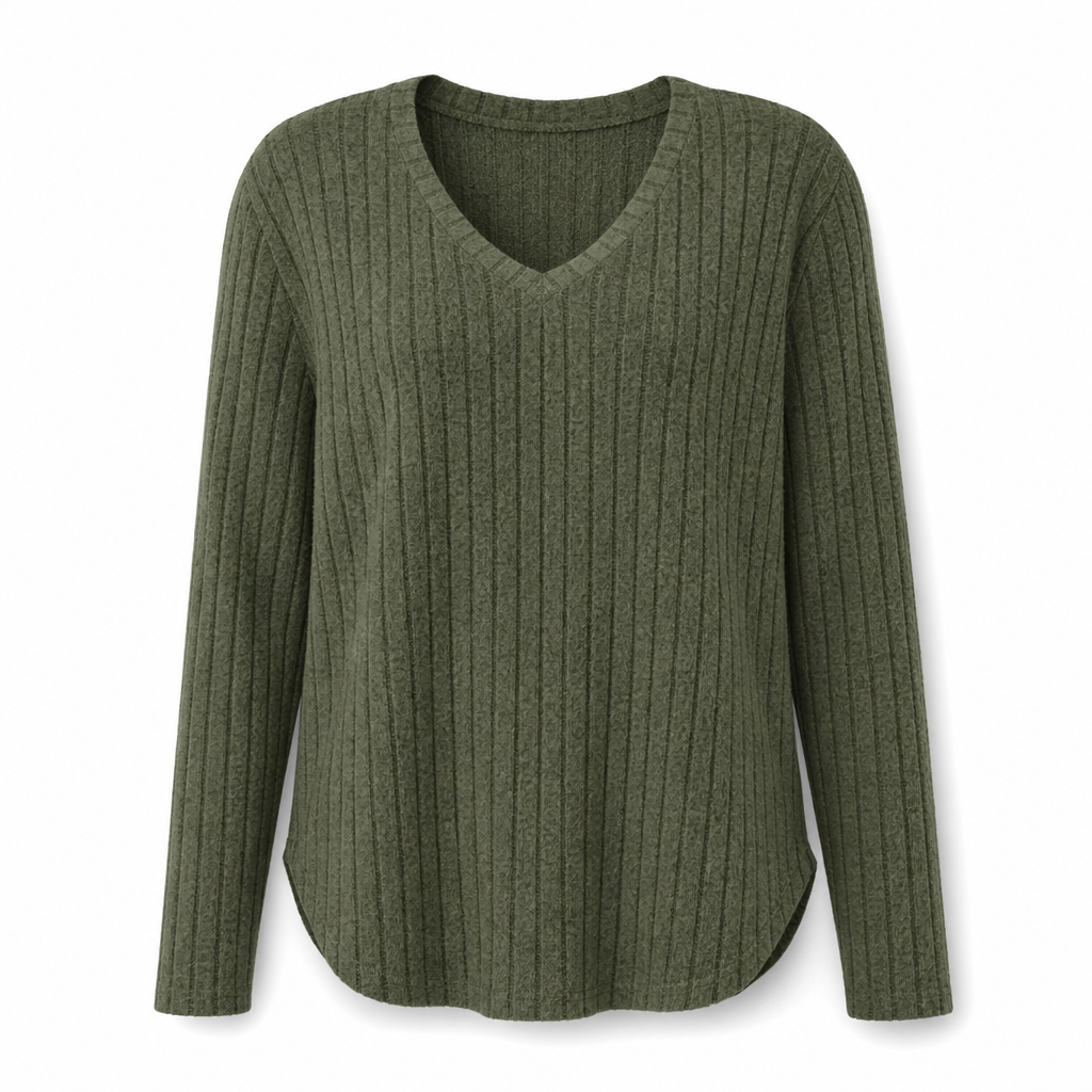 ☁️ Women's Plus Size Ribbed Brushed T-Shirt – Premium Material, Breathable & Always Cozy – A Must-Have for Your Wardrobe – Now 50% OFF!