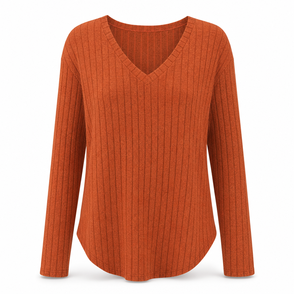 ☁️ Women's Plus Size Ribbed Brushed T-Shirt – Premium Material, Breathable & Always Cozy – A Must-Have for Your Wardrobe – Now 50% OFF!