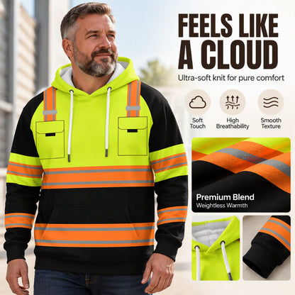 Men's High-Visibility Style Printed Hoodie