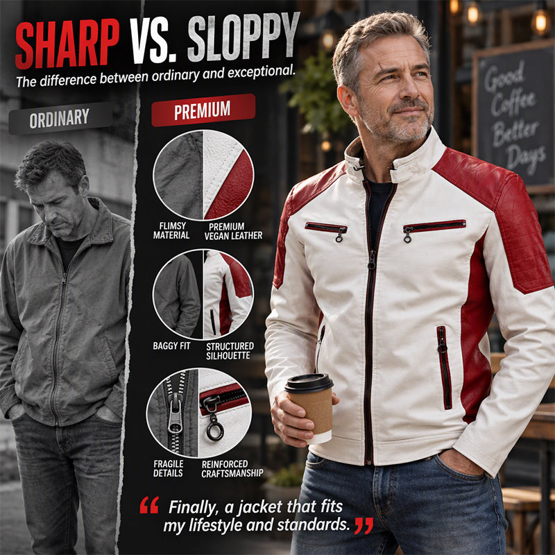 Men's Vintage Stand Collar Patchwork Jacket