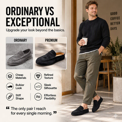 Men's Faux Suede Platform Slip-On Half Slippers