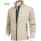 Herren Solide Farbe Stand Kragen Mode Strickjacke Pullover Strickjacke