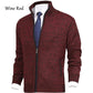 Herren Solide Farbe Stand Kragen Mode Strickjacke Pullover Strickjacke