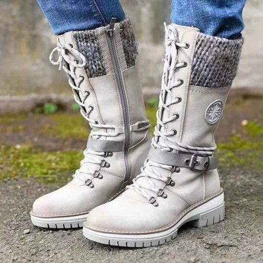 Wasserdichte Knie-Schneestiefel für Damen